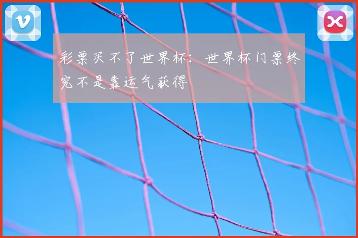 彩票买不了世界杯:世界杯门票终究不是靠运气获得